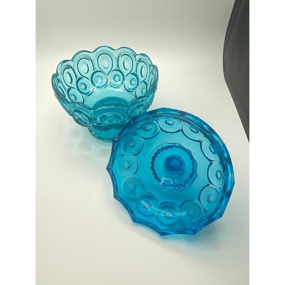 Moon N Star Colonial Blue Compote Lidded - Picture 4 of 6
